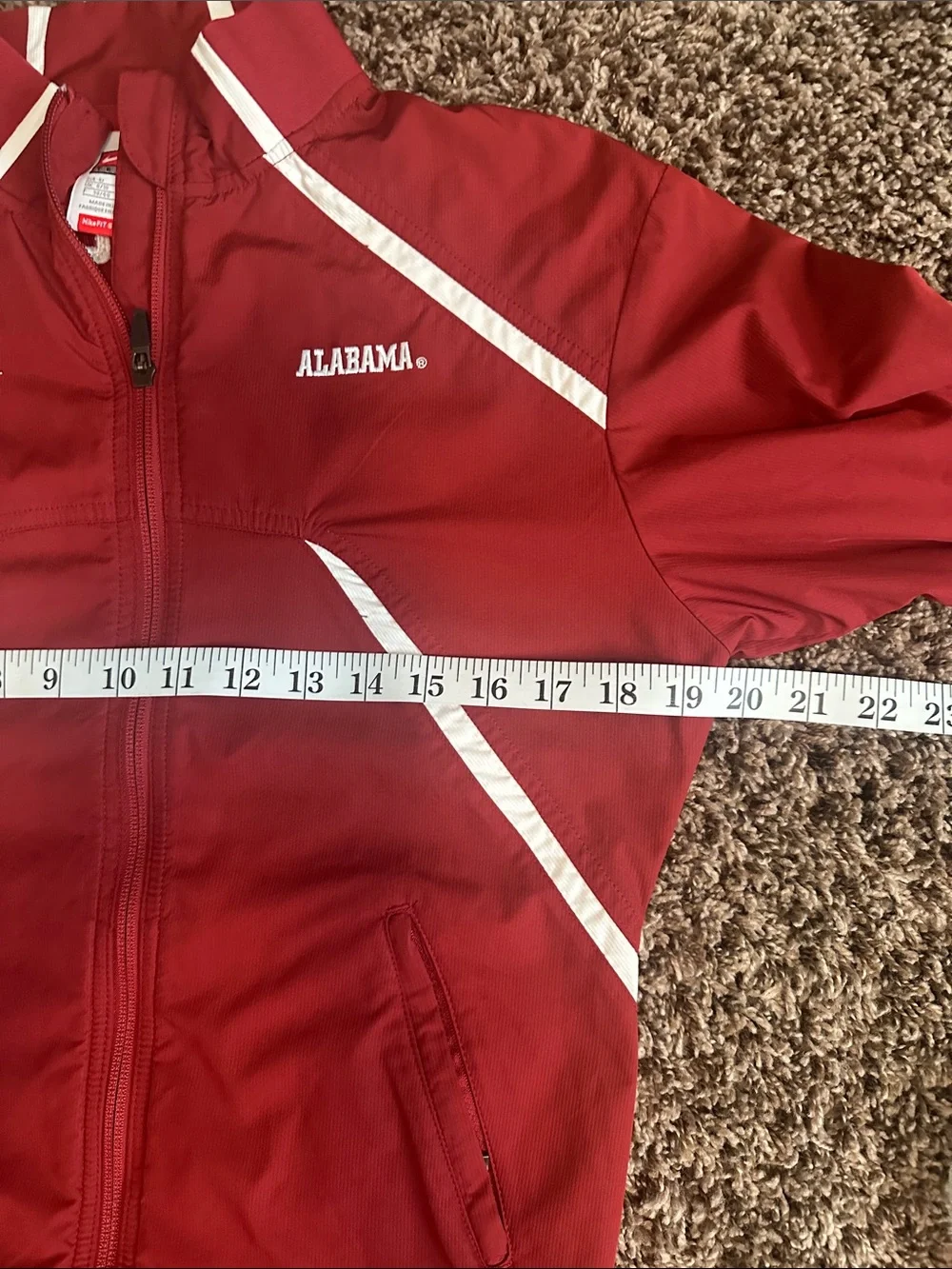 Nike Red Full-Zip Alabama Windbreaker Jacket with White Accents